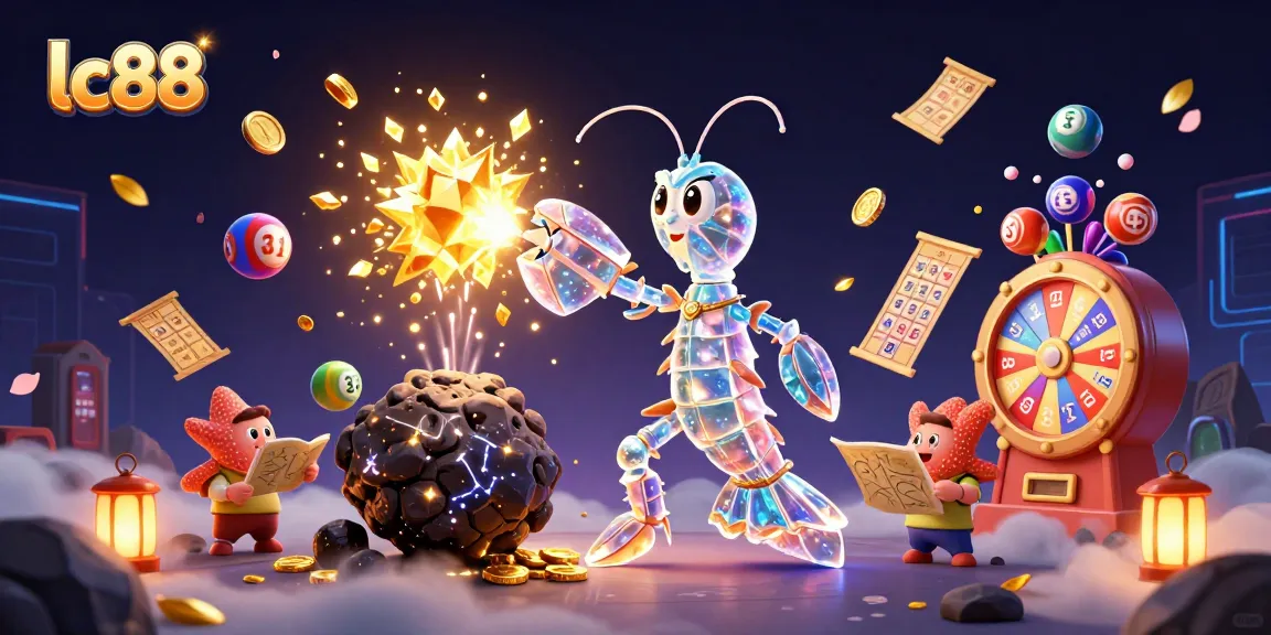 Experience thrilling slots action with lc88 in a vibrant, dynamic casino scene bursting with excitement.