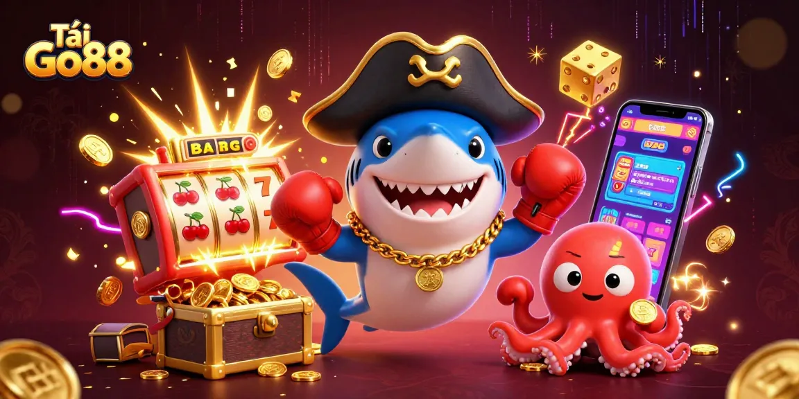 Experience excitement and win with Tải Go88 in a vibrant casino adventure filled with fun characters and games.