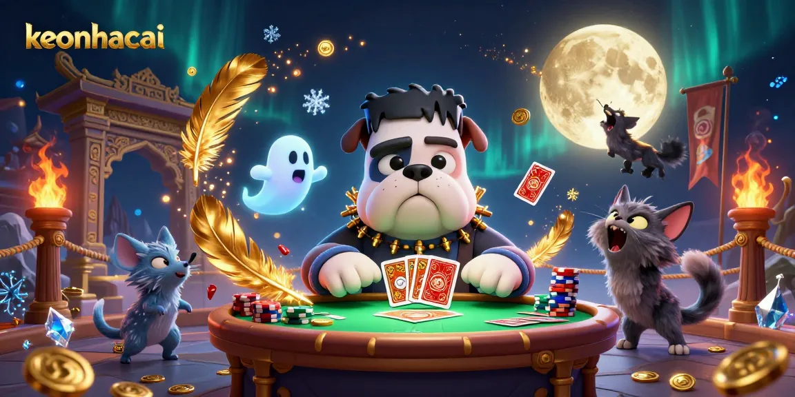 Engage in thrilling keonhacai games with a vivid cartoon tableau of characters and dynamic casino elements.