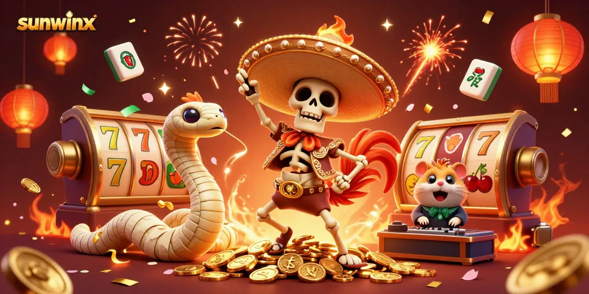 Win big with sunwinx in this vibrant casino scene showcasing exciting game elements.
