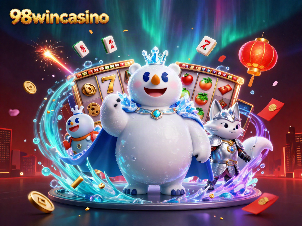 Experience winning moments with 98wincasino in a vibrant, action-packed casino scene.