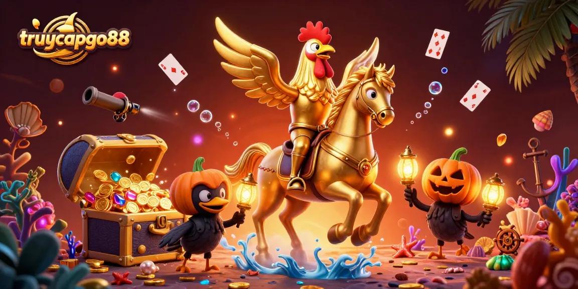 Engage in thrilling gameplay at truycapgo88 with golden rooster characters amidst a dynamic casino scene