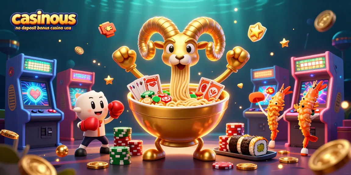 Engage with casinous no deposit bonus casino usa, featuring vibrant 3D casino characters and game elements.